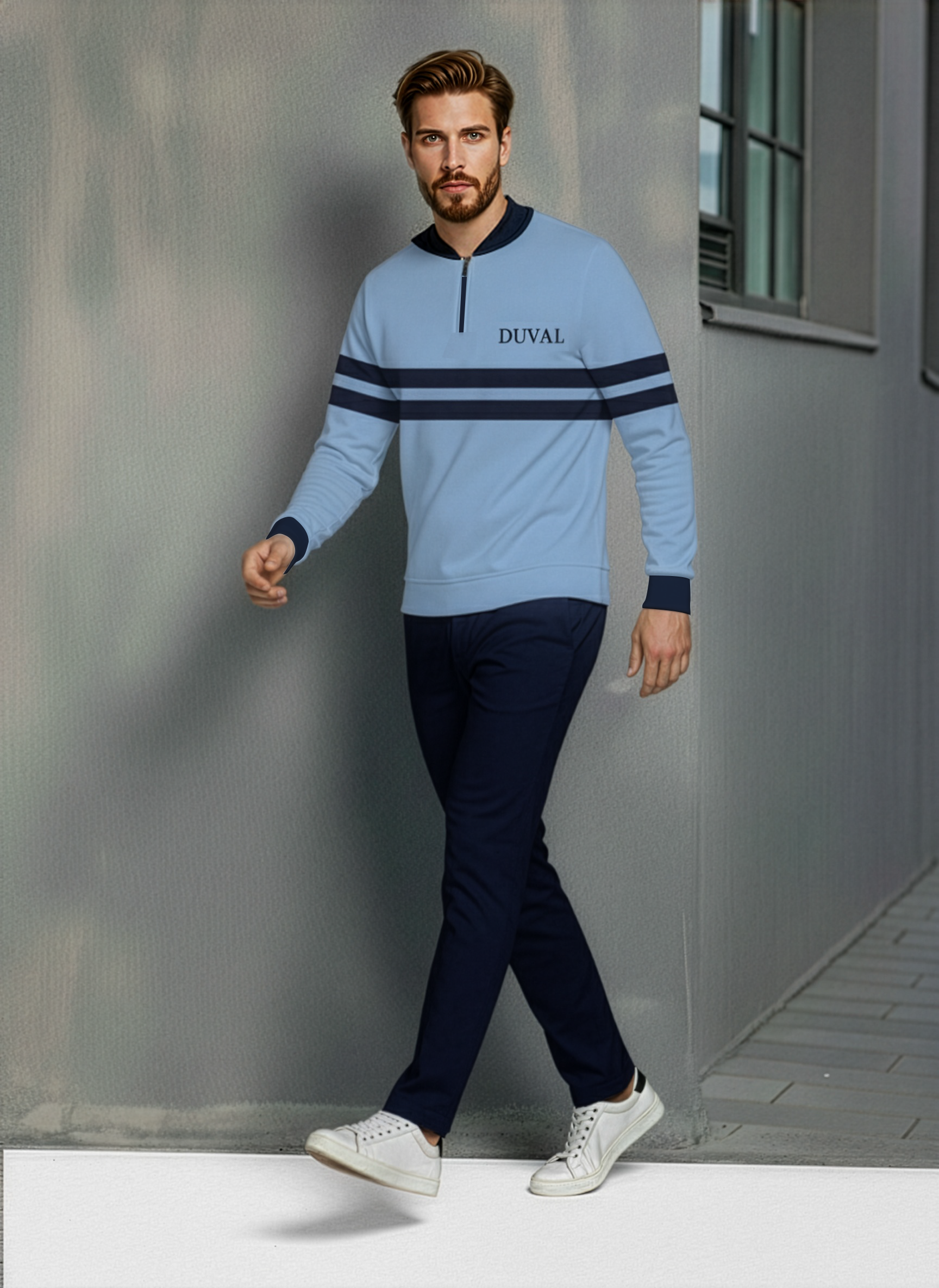 The Slate Half-Zip Sweater Set