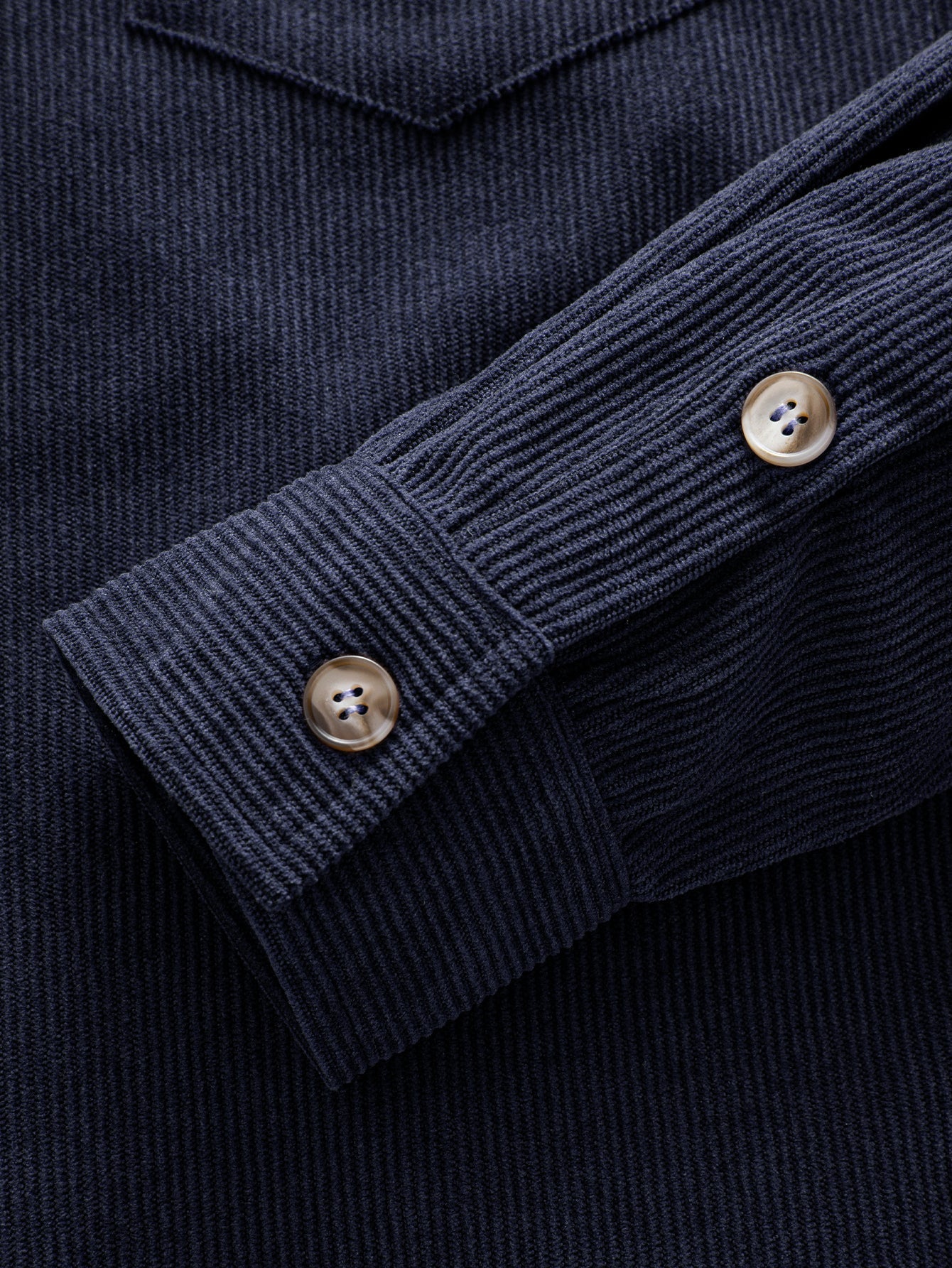 Contrast Corduroy Hooded Overshirt With Pockets