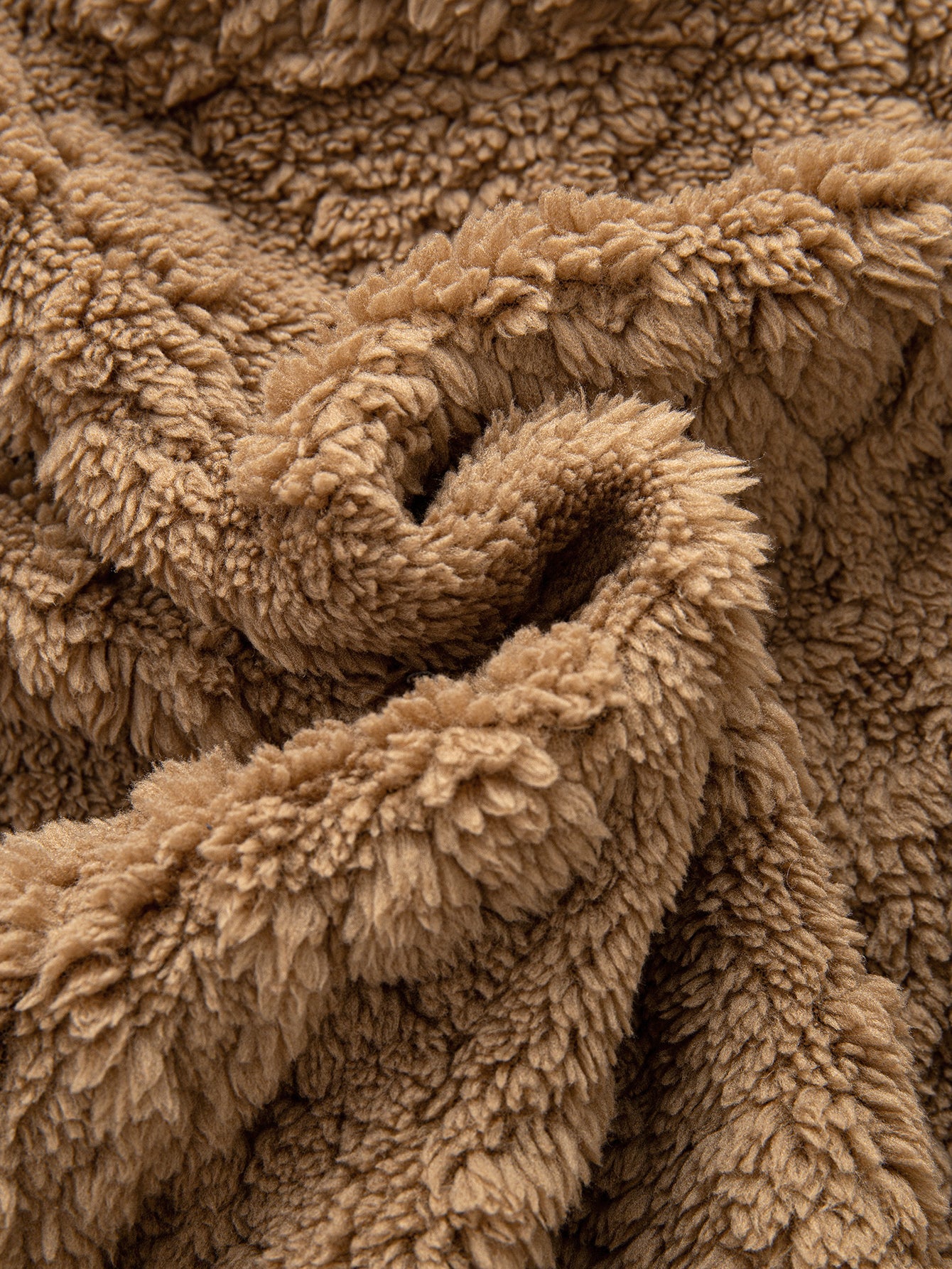 Geometric Jacquard Teddy Fleece Button Up Shirt