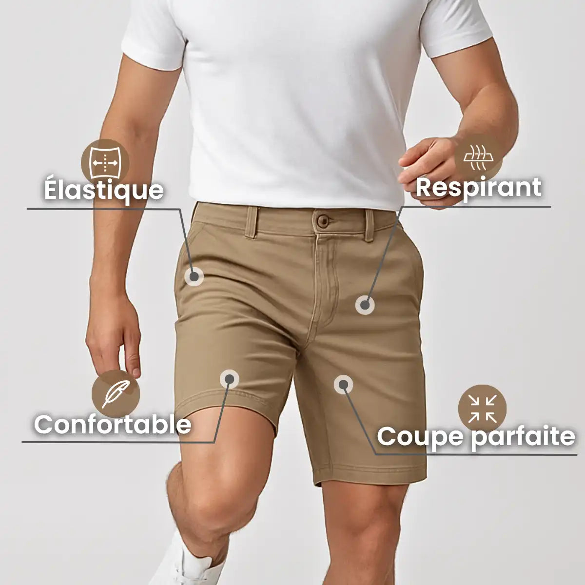 Short en coton extensible MorphoFit™